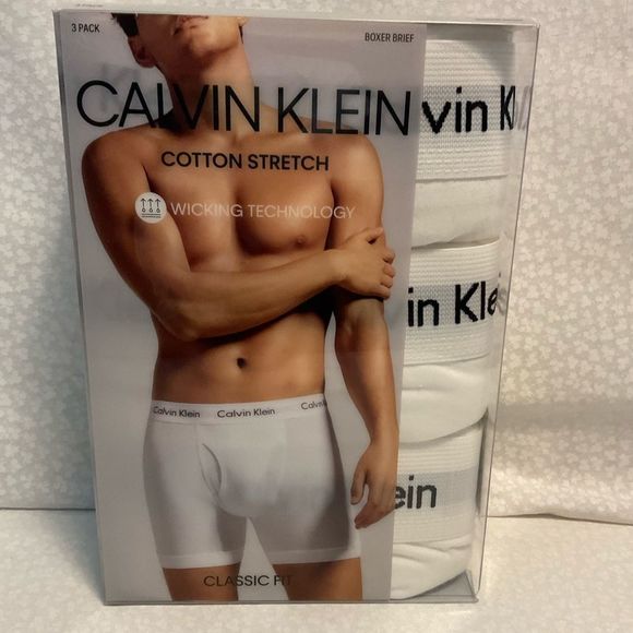 Calvin Klein Other - Calvin Klein Men's Cotton Stretch 3-Pack White Boxer Brief
